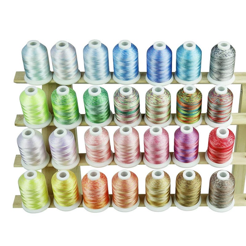 Simthreads 28 Variegated Color Embroidery Machine Thread 1100 Yards Each for Janome Brother Pfaff Babylock Singer Bernina Husqvaran and Most Sewing Embroidery Machines - Image 2